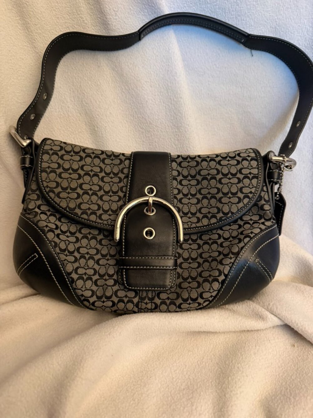 Vintage Coach Black/Gray Small Soho shoulder bag and wristlet